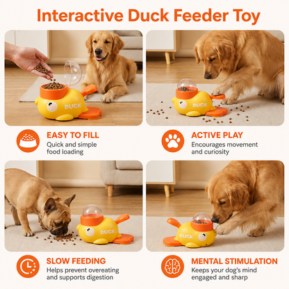 Bravon™ Duck Slow Feeder — Interactive Puzzle Toy for Dogs & Cats
