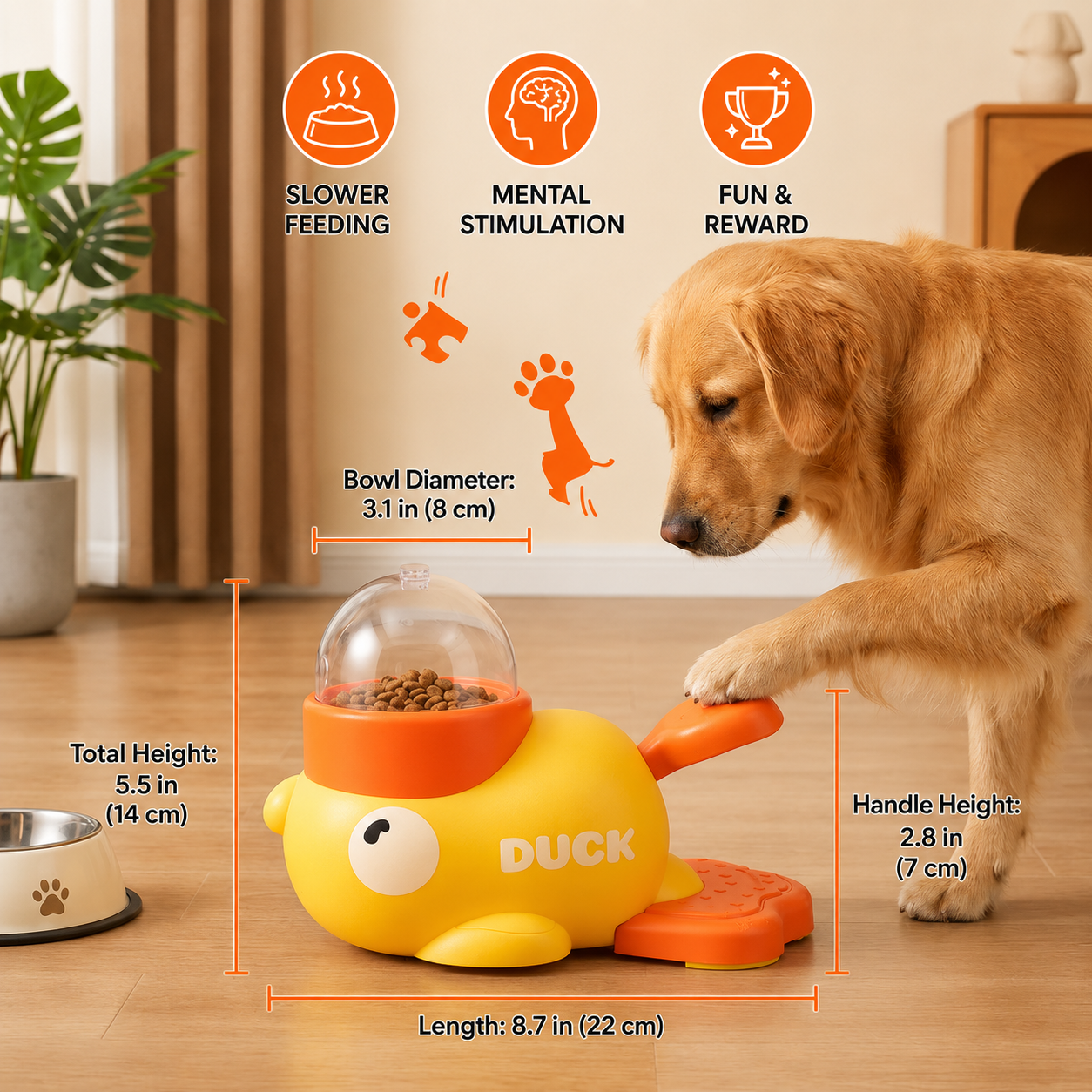 Bravon™ Duck Slow Feeder — Interactive Puzzle Toy for Dogs & Cats